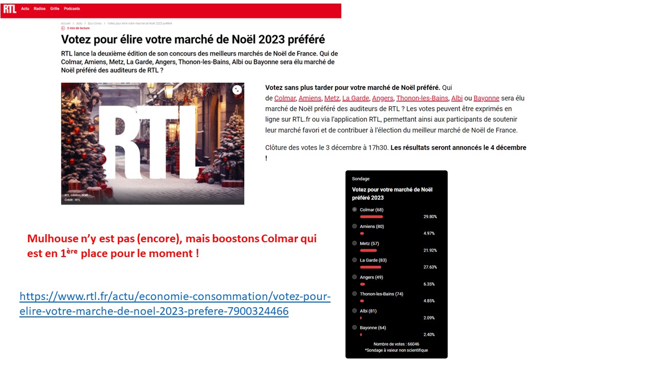 Votez pour le marché de Noël de Colmar sur la radio RTL